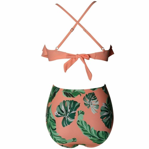 NEW HIGH WAIST PADDED RUFFLE BIKINI MEDIUM - Picture 7 of 9